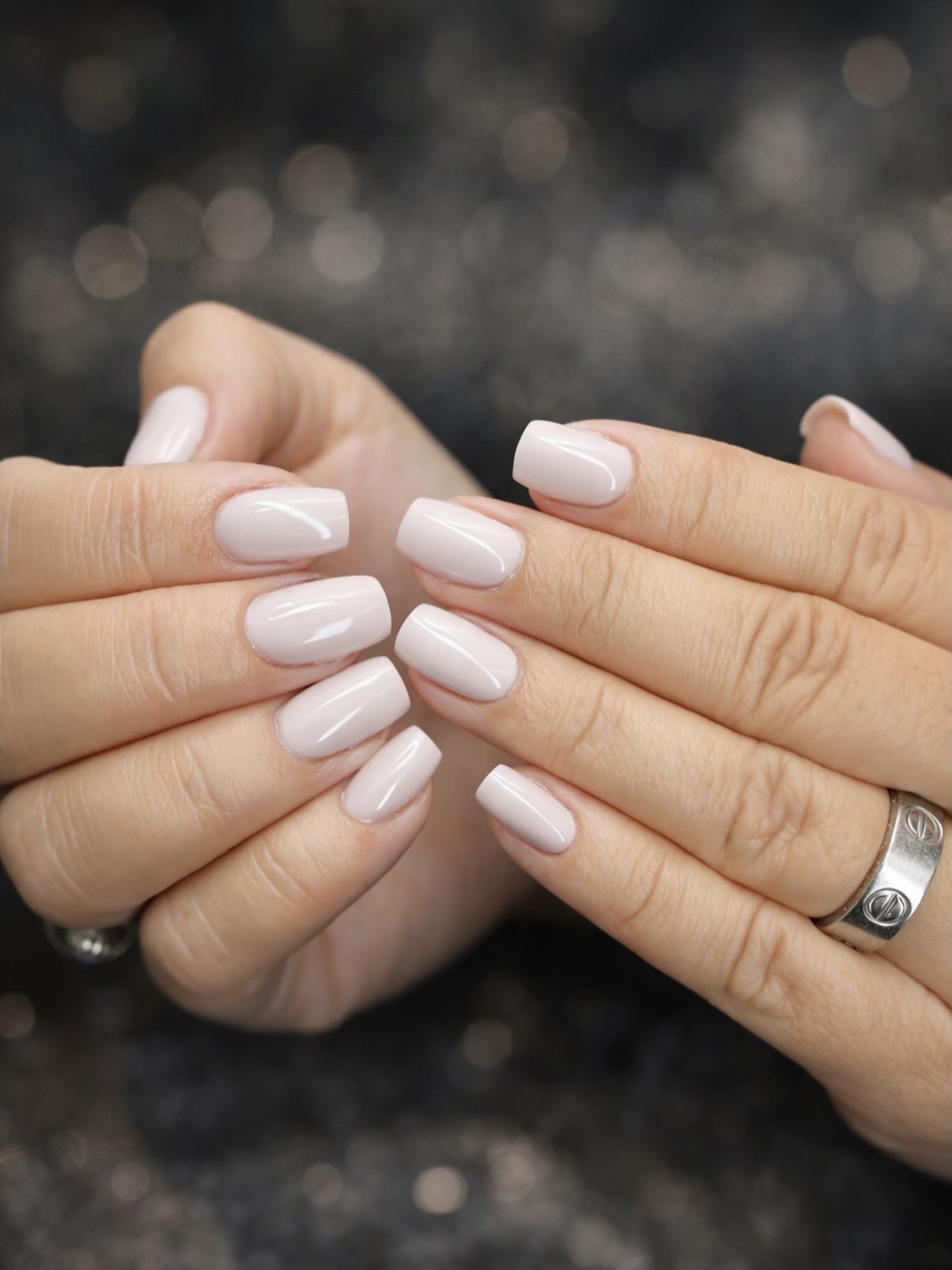 Glossy neutral builder gel manicure by BeautifulClawz