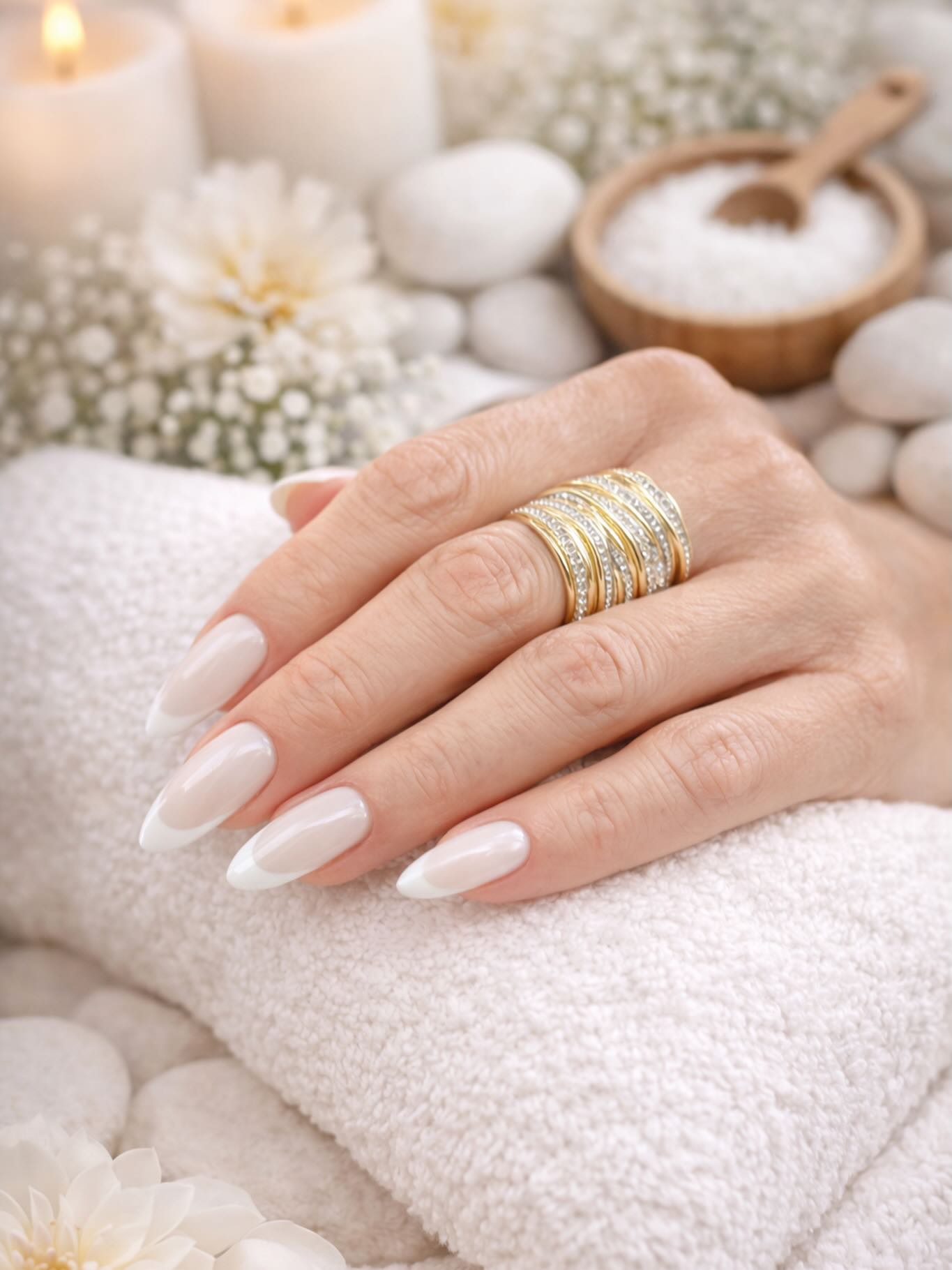Soft translucent white French Apres nail set by BeautifulClawz